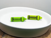 Crayon Green Stud Earrings